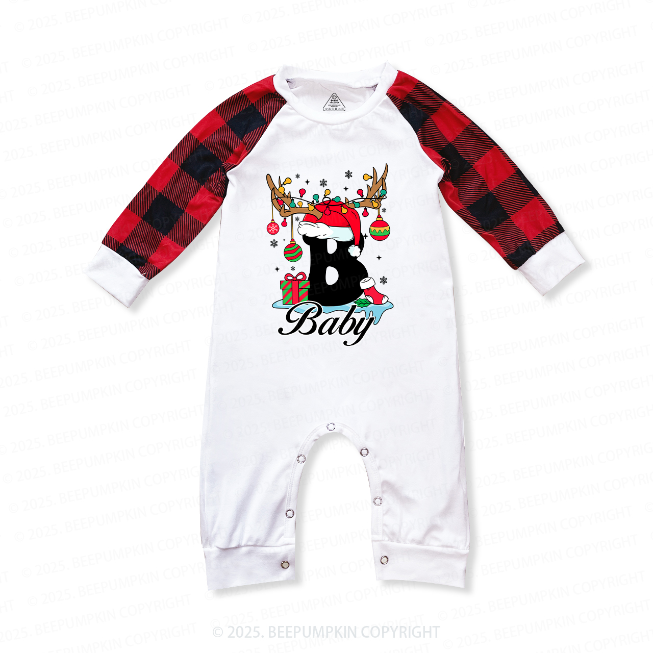 Personalized Antlered Alphabet Joy Christmas Family Matching Pajamas