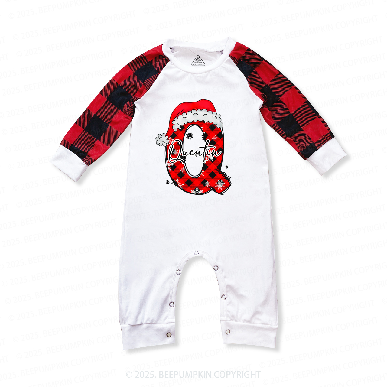 Personalized Santa Style Alphabet Christmas Family Matching Pajamas