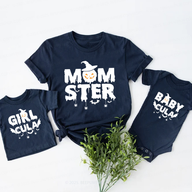 Personalized Halloween Momster Dadcula Family Matching Shirts