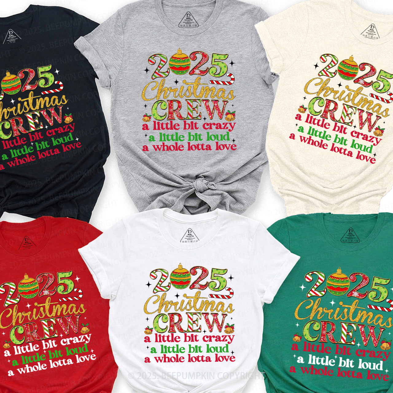 Christmas Crew 2025 Family Matching T-Shirts Beepumpkin