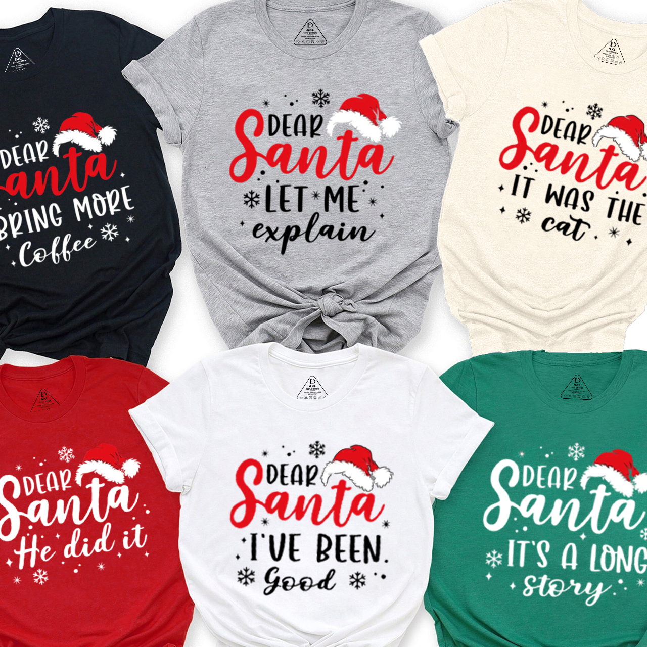 Personalized Dear Santa Group Christmas Family Matching T-Shirts Beepumpkin