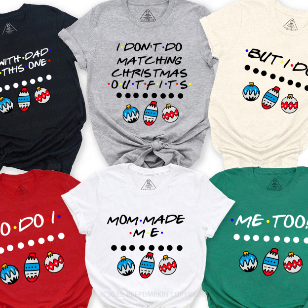 Personalized Holiday Harmony Christmas Family Matching T-Shirts Beepumpkin