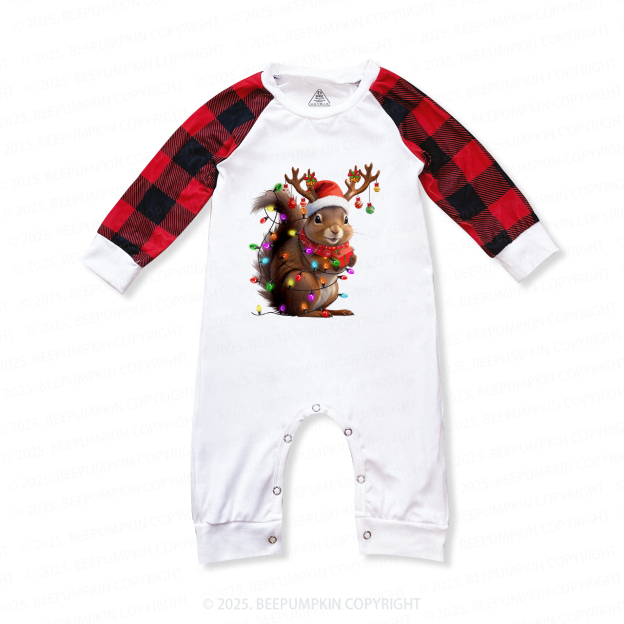 Squirrel Christmas Lights Christmas Family Matching Pajamas