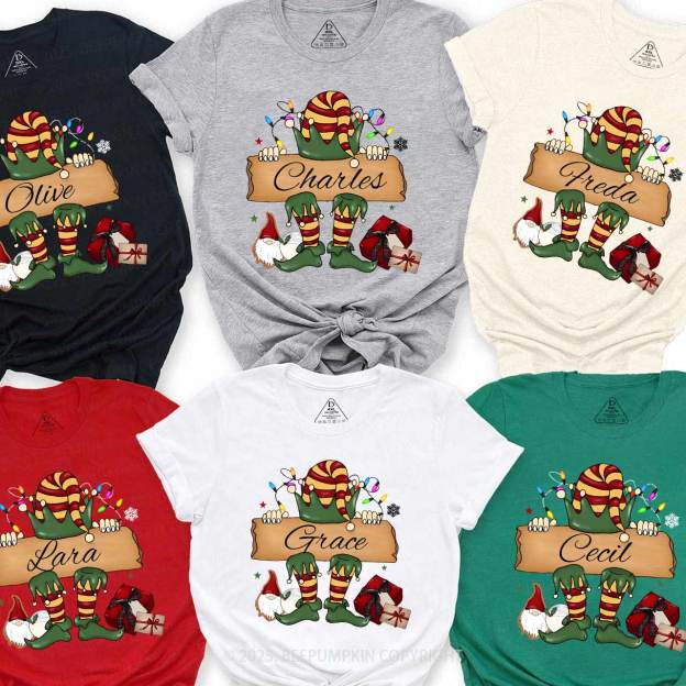 Personalized Elf's Gift Family Matching T-Shirts Beepumpkin