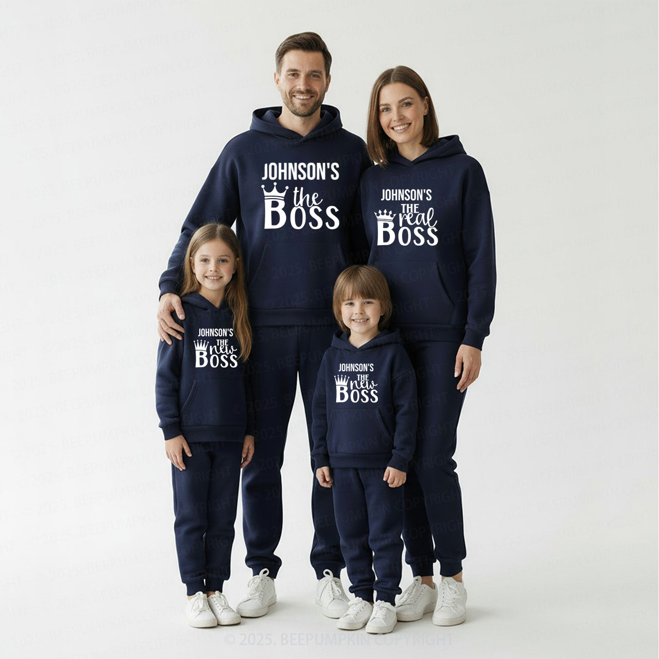 Personalized Boss Family Matching Hoodie Set