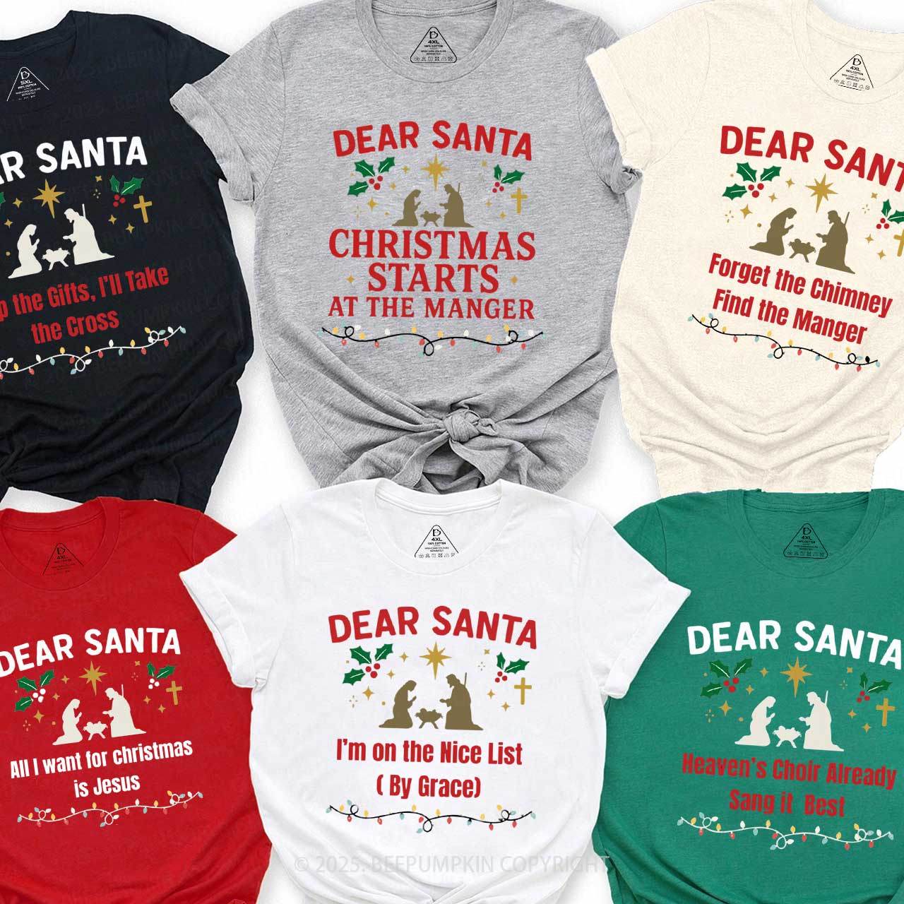 Personalized Dear Sant Christian Family Matching T-Shirts Beepumpkin