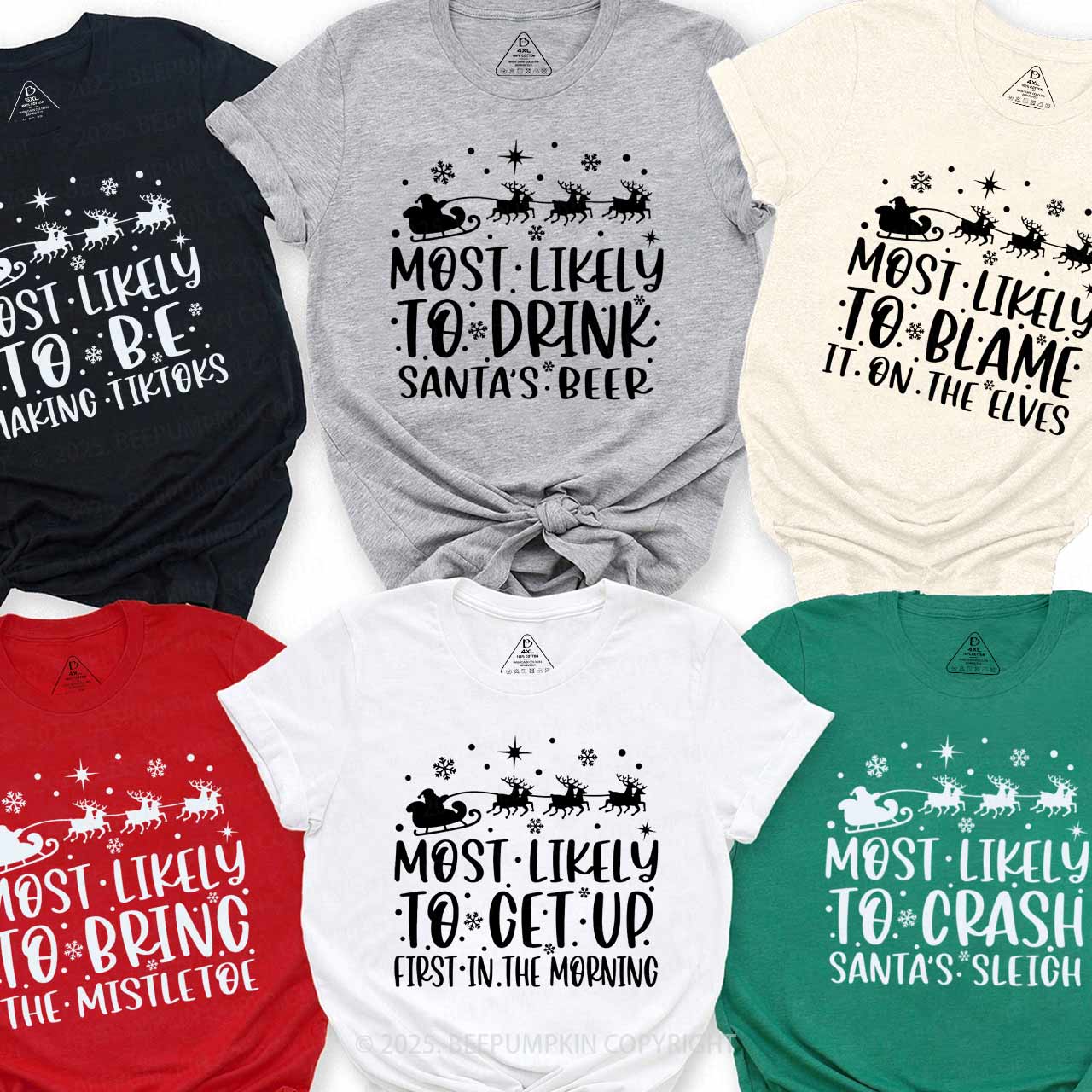60 Most Likely To Christmas Family Matching T-Shirts Beepumpkin