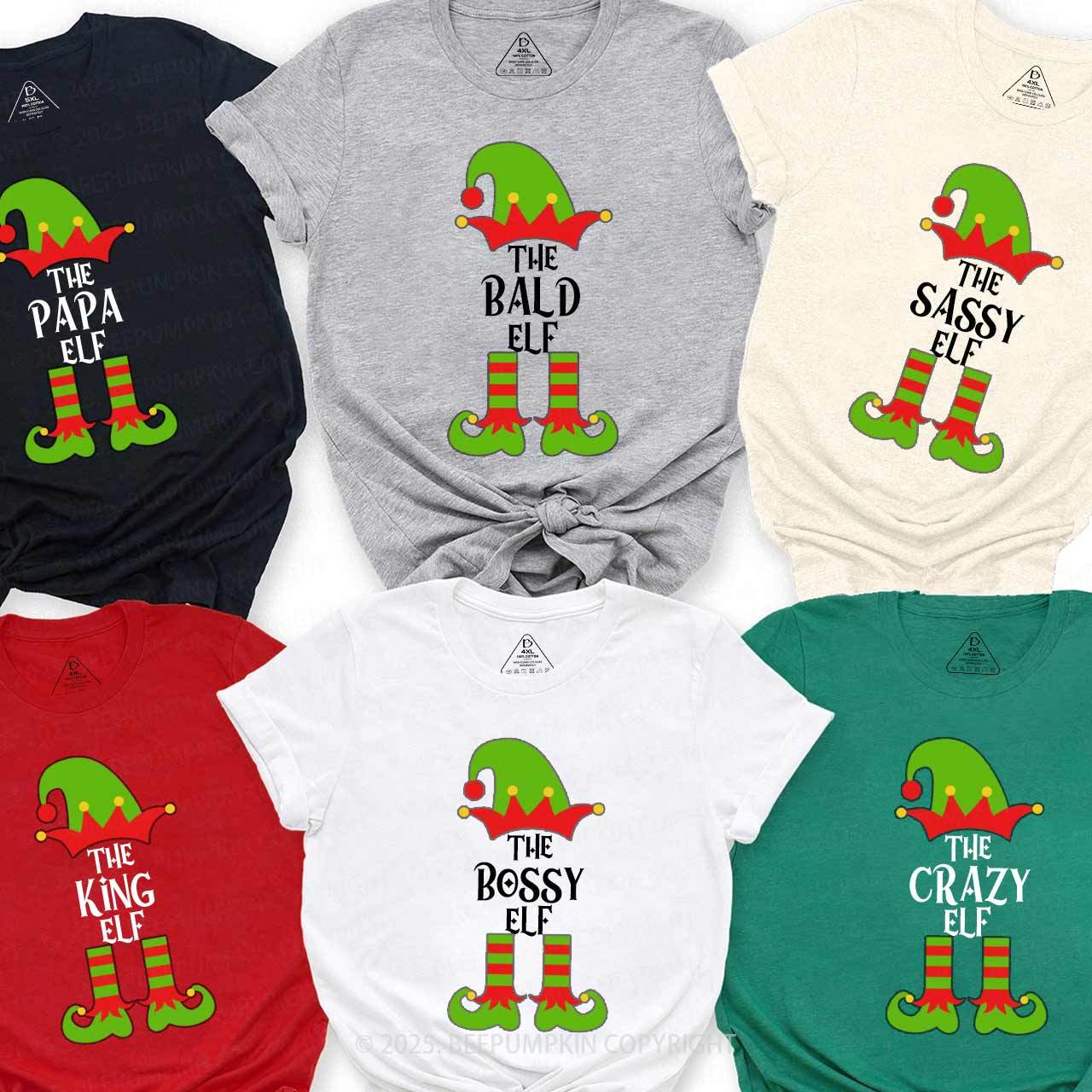 Personalized Christmas The Elf Family Matching T-Shirts Beepumpkin