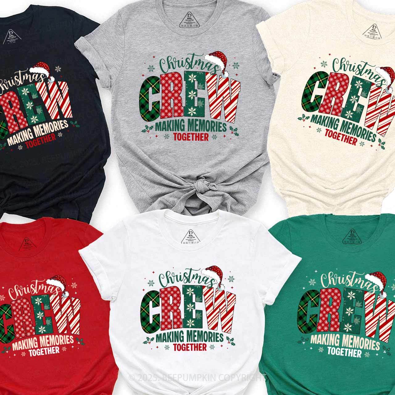 Funny Christmas Crew Family Matching T-Shirts Beepumpkin