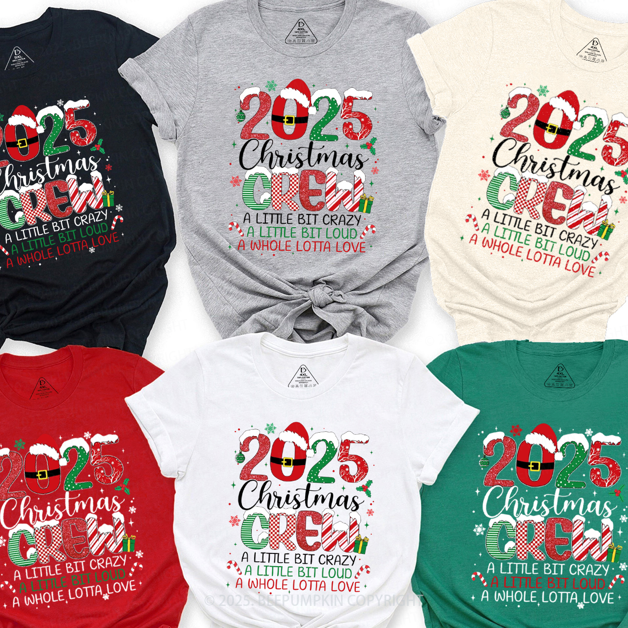Holiday Cheer Crew 2025 Family Matching T-Shirts Beepumpkin