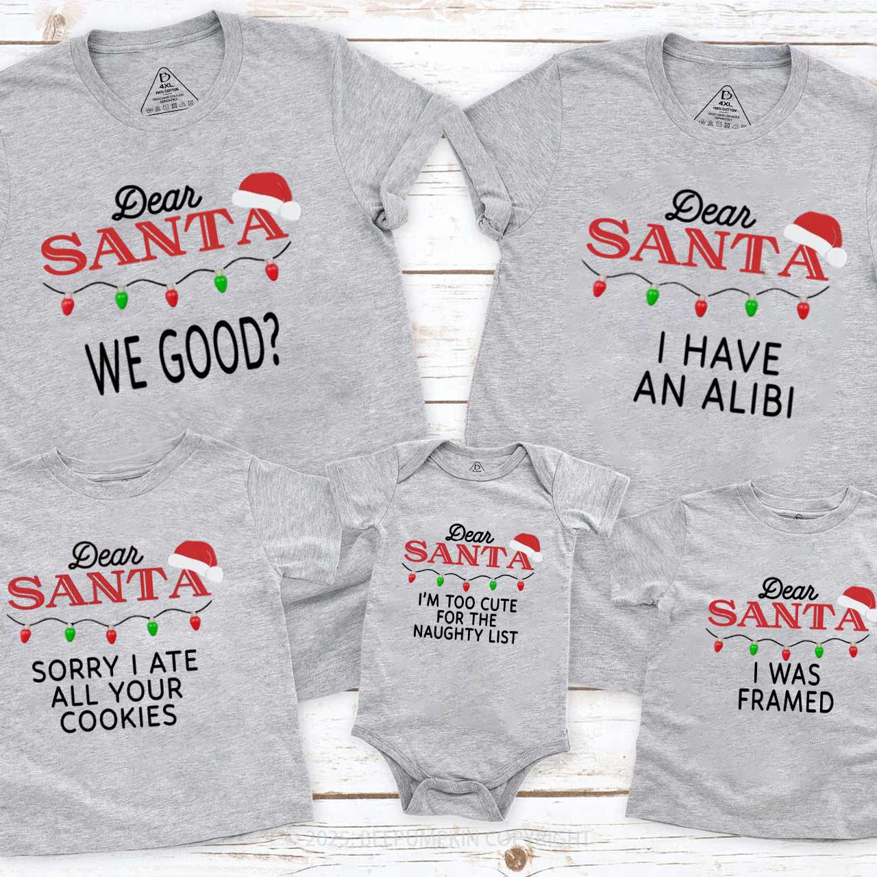 Personalized Dear Santa Christmas Family Matching T-Shirts Beepumpkin