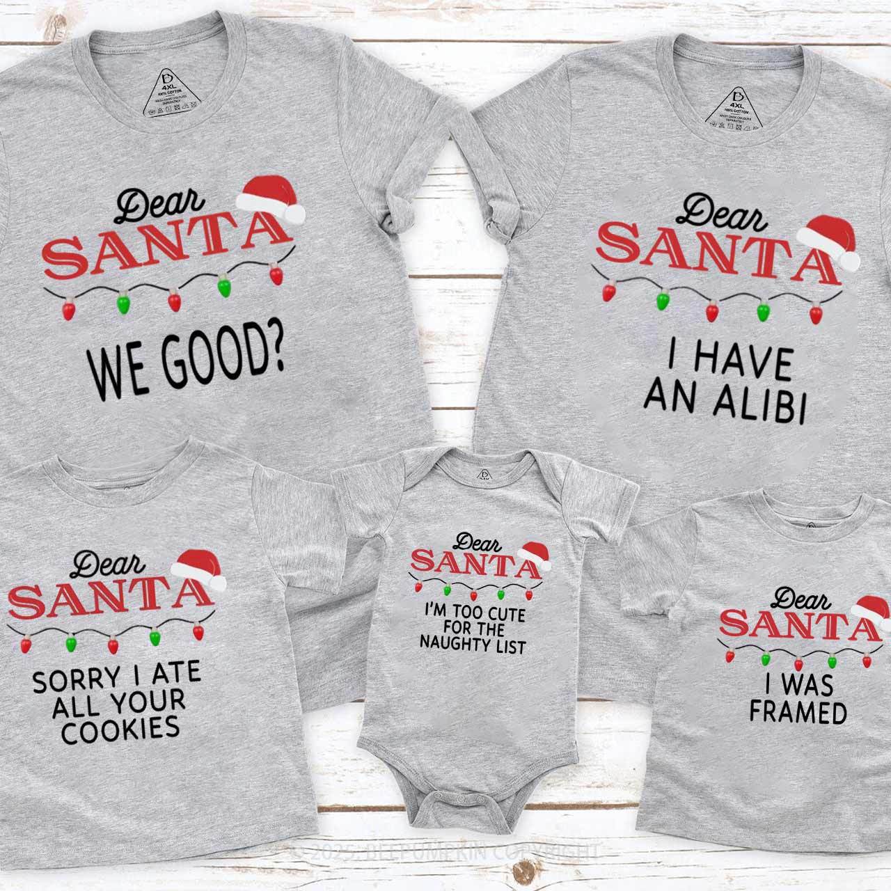 Personalized Dear Santa Christmas Family Matching T-Shirts Beepumpkin
