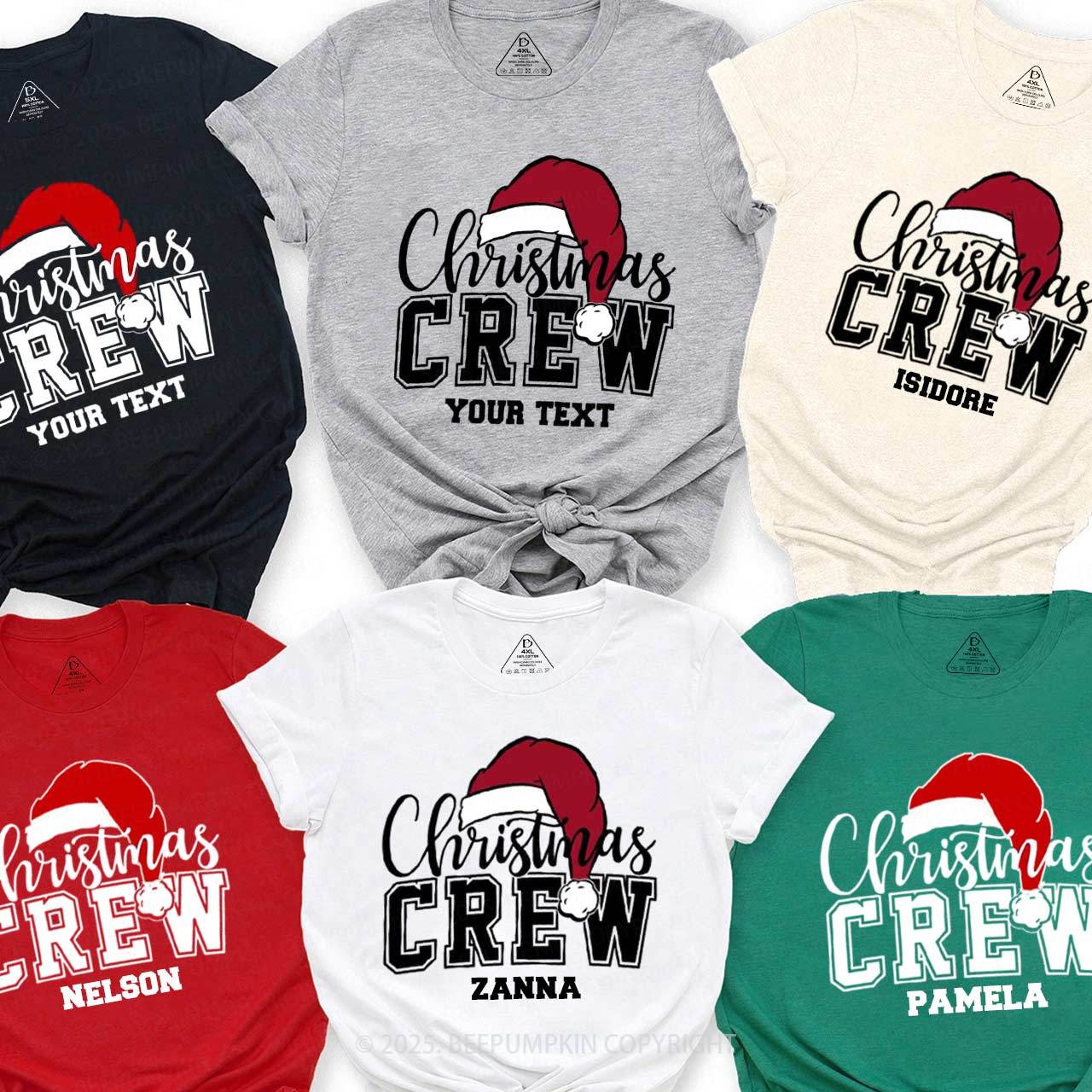 Personalized Christmas Crew Group Family Matching T-Shirts Beepumpkin