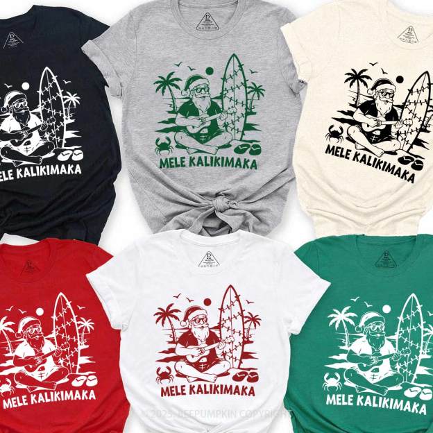 Personalized Mele Kalikimaka Family Matching T-Shirts Beepumpkin