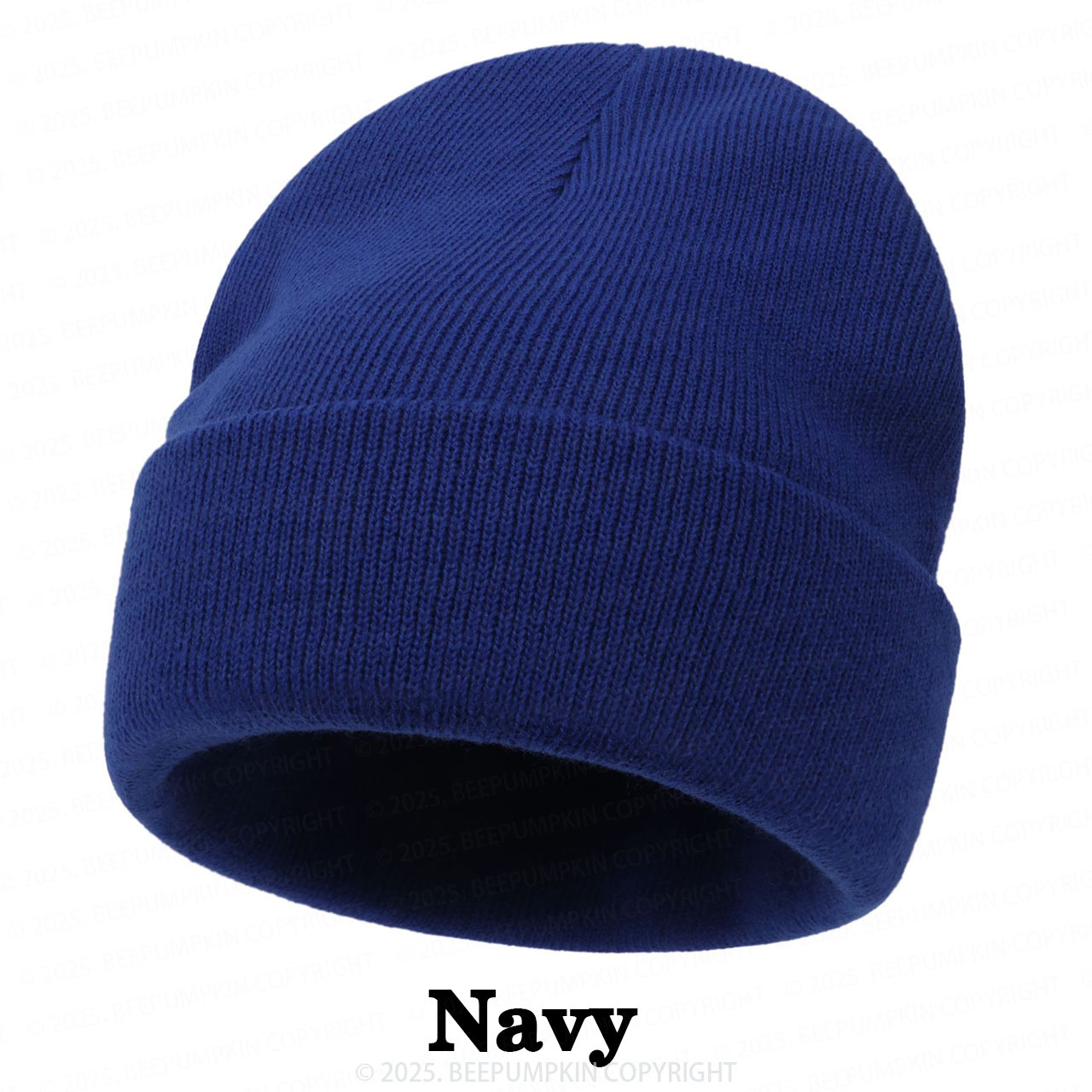 8 Colors Personalized Name Beanie Hat (Vegan Leather Patch)