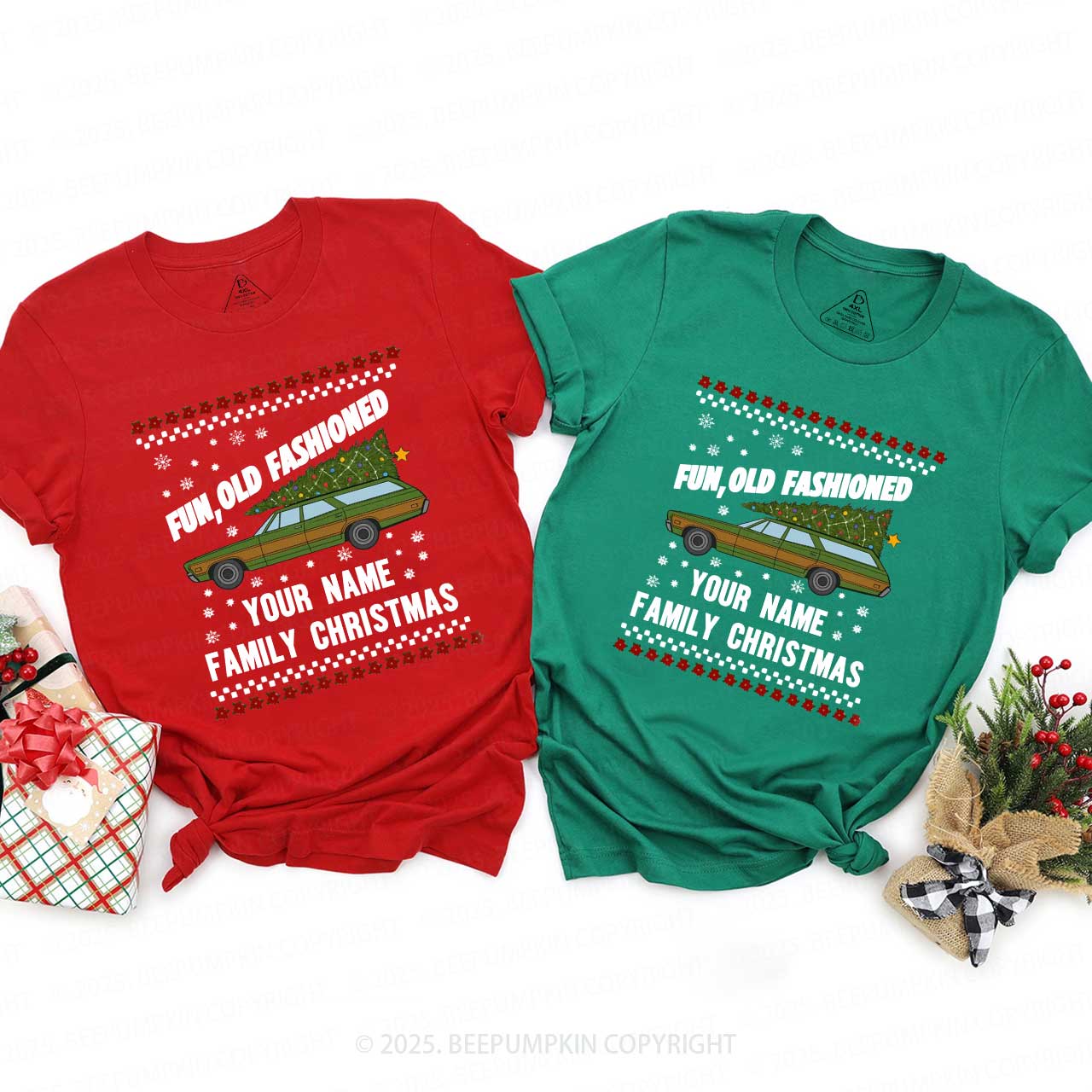 Personalized Fun Old Fashioned Family Matching T-Shirts Beepumpkin
