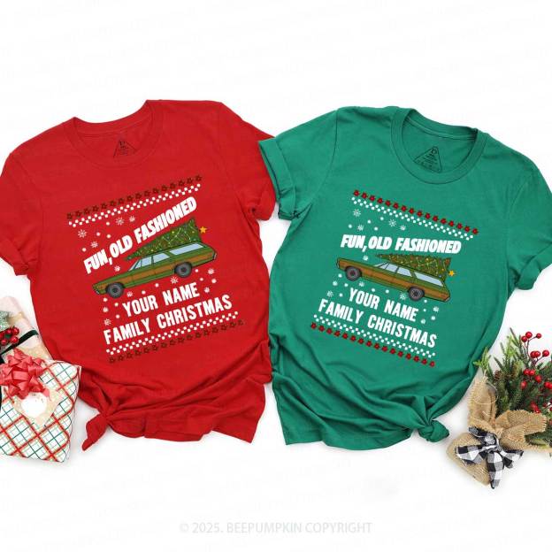 Personalized Fun Old Fashioned Family Matching T-Shirts Beepumpkin