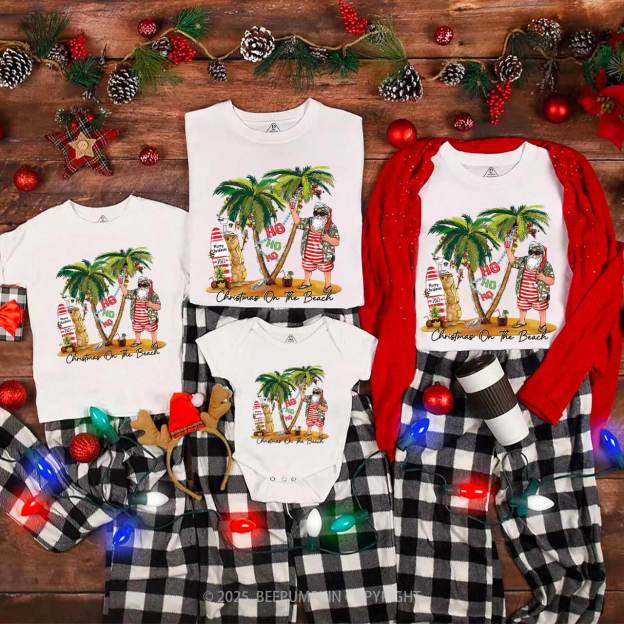 2025 Christmas Beach Family Matching T-Shirts Beepumpkin