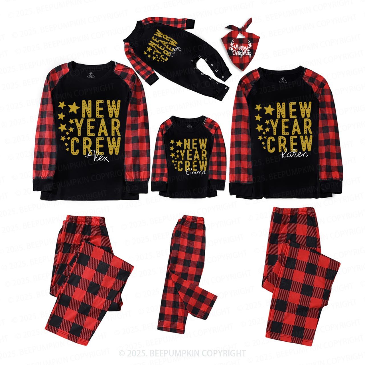 Personalized New Year Crew Family Matching Pajamas