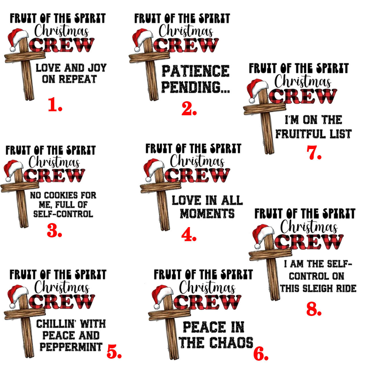 Personalized Fruit Of The Spirit Group Xmas Family Matching T-Shirts Beepumpkin