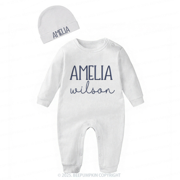 2 Pieces Personalized Baby Rompers Sets (Big Letters)