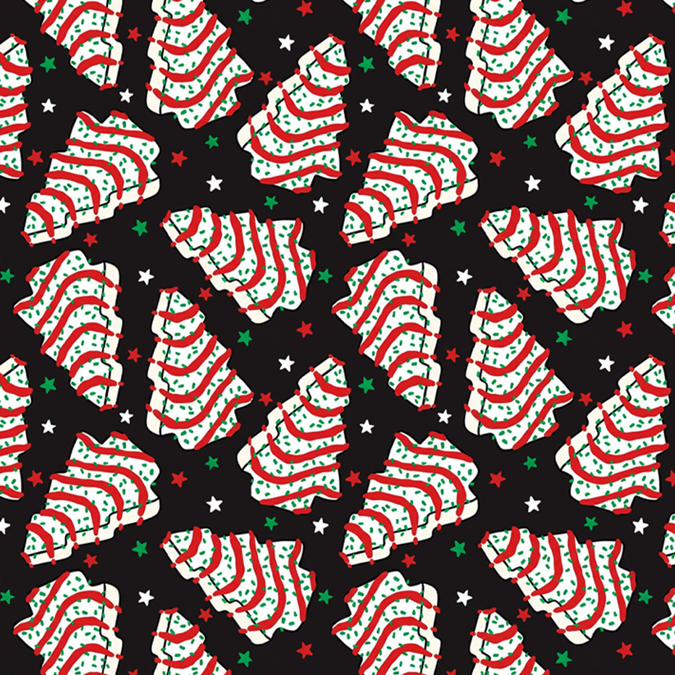 Black Christmas Tree Cakes All-Over Print Family Matching Pajama Sets