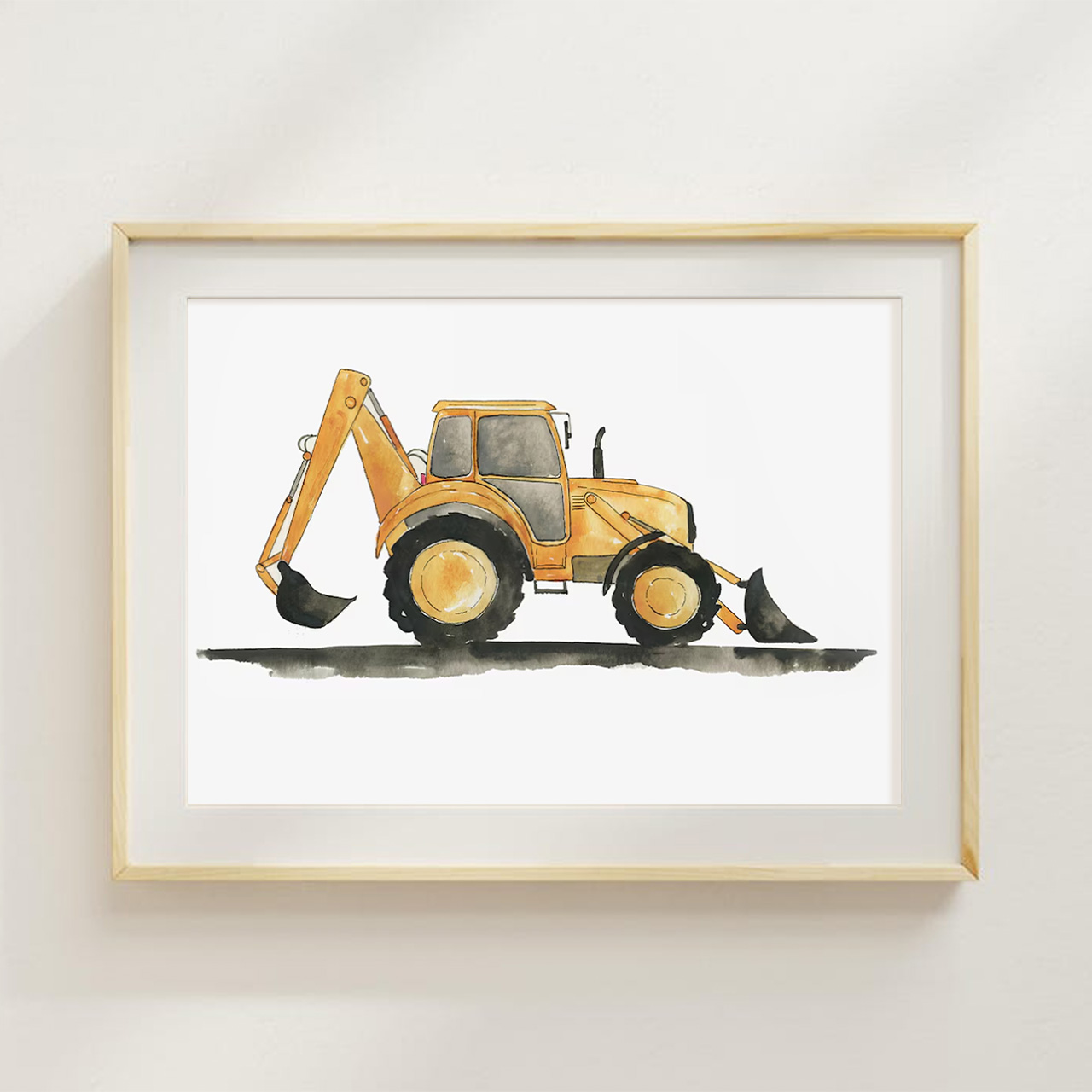 Set Of 6 Construction Vehicle Digital Nursery Wall Art