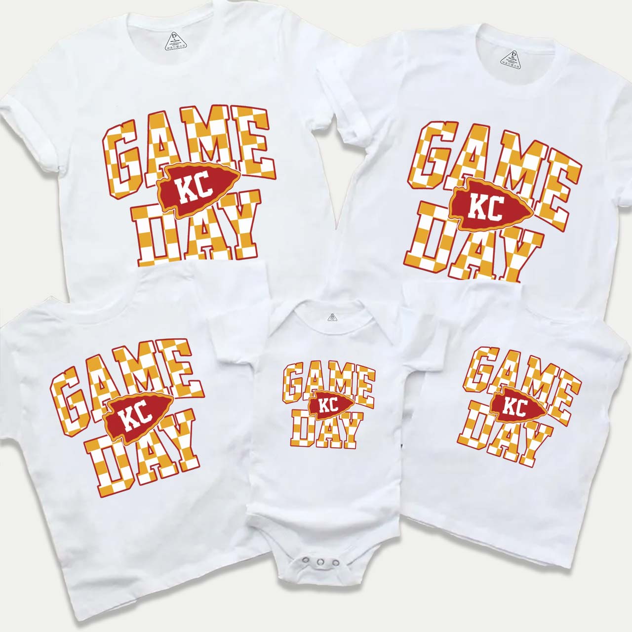 Checkerboard Champion Football Family Matching Tees Beepumpkin