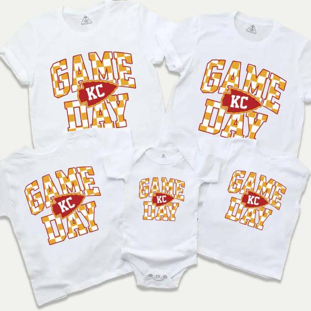 Checkerboard Champion Football Family Matching Tees Beepumpkin