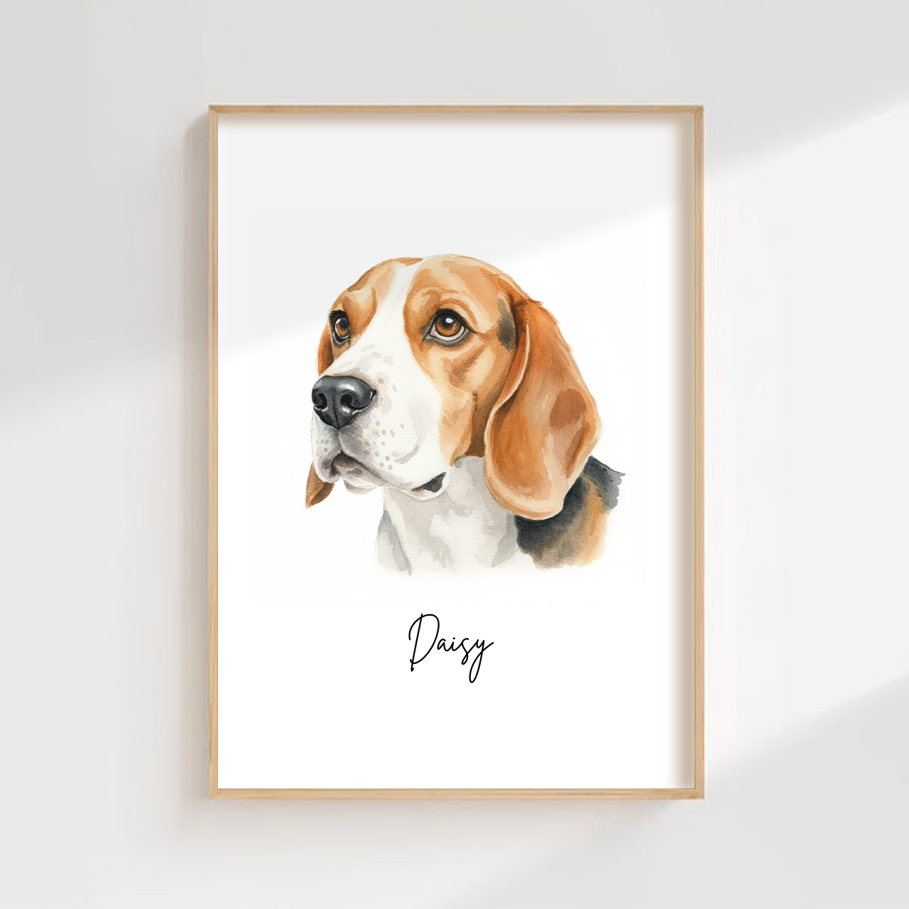 Personalized Watercolor Pet Portrait Digital Nursery Wall Art