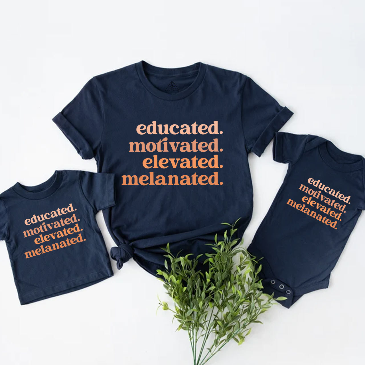 Educated Motivated Melanated Mom&Me Matching Tees