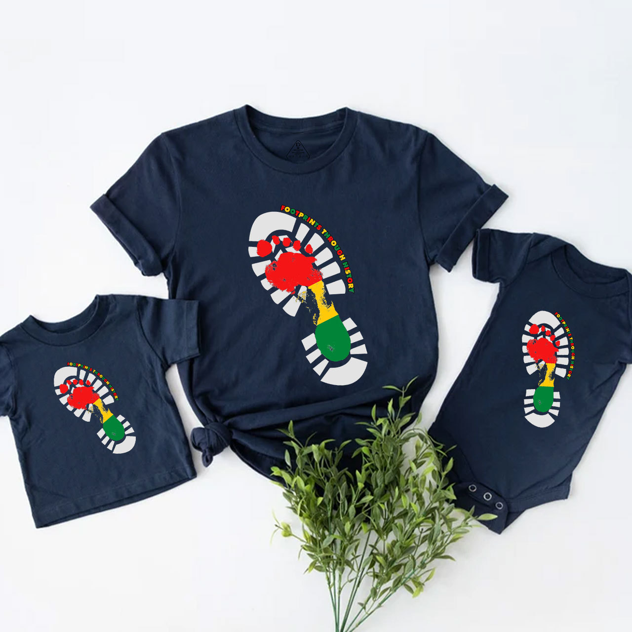 Black History Month Footprint Mom&Me Matching Tees