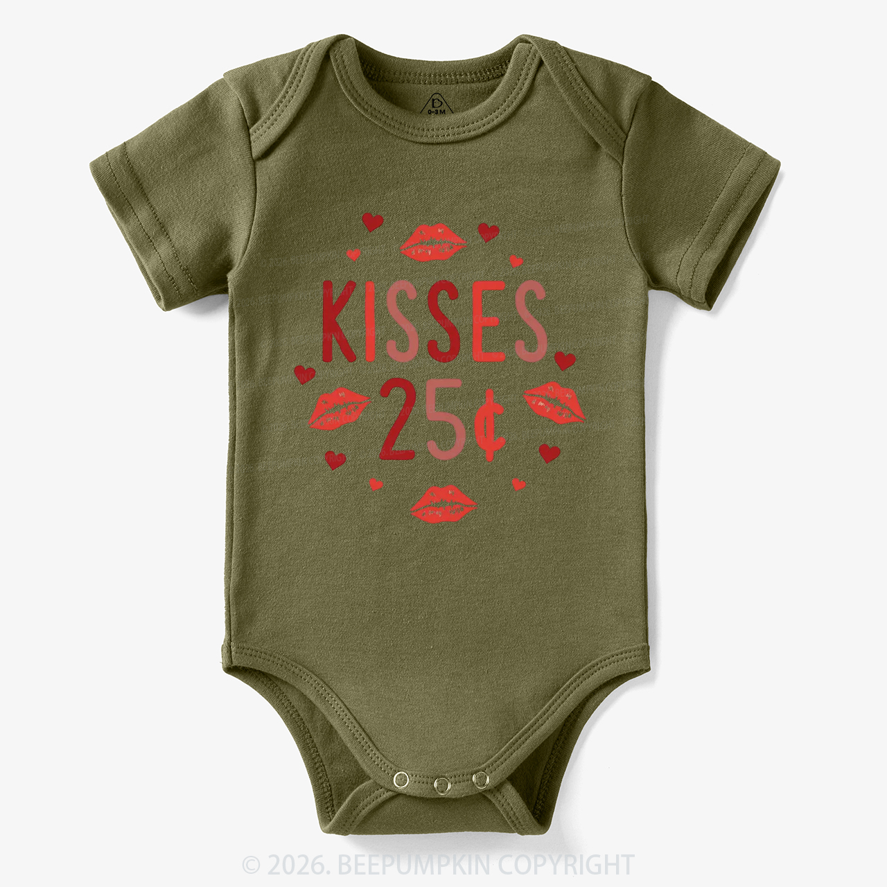 Kisses 25 Cents Valentine's Day Bodysuit