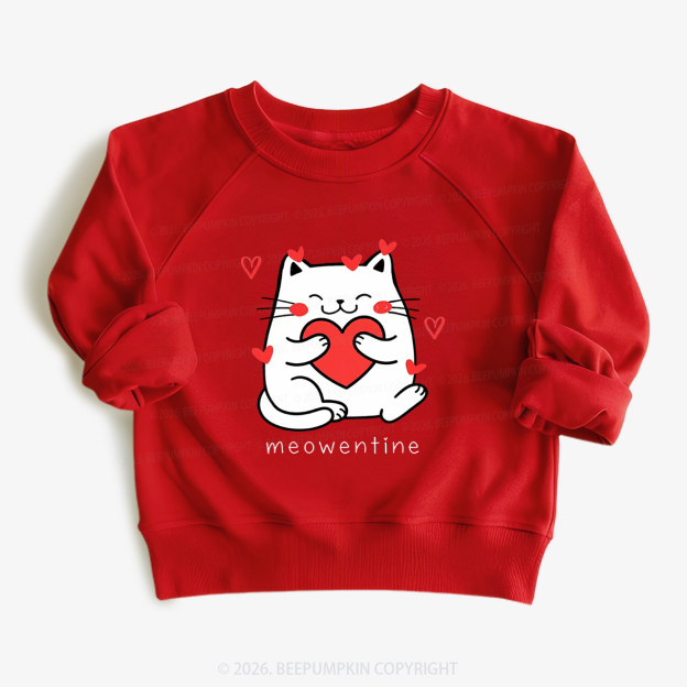 Meowentin Valentine's Day Kid's Sweatshirt
