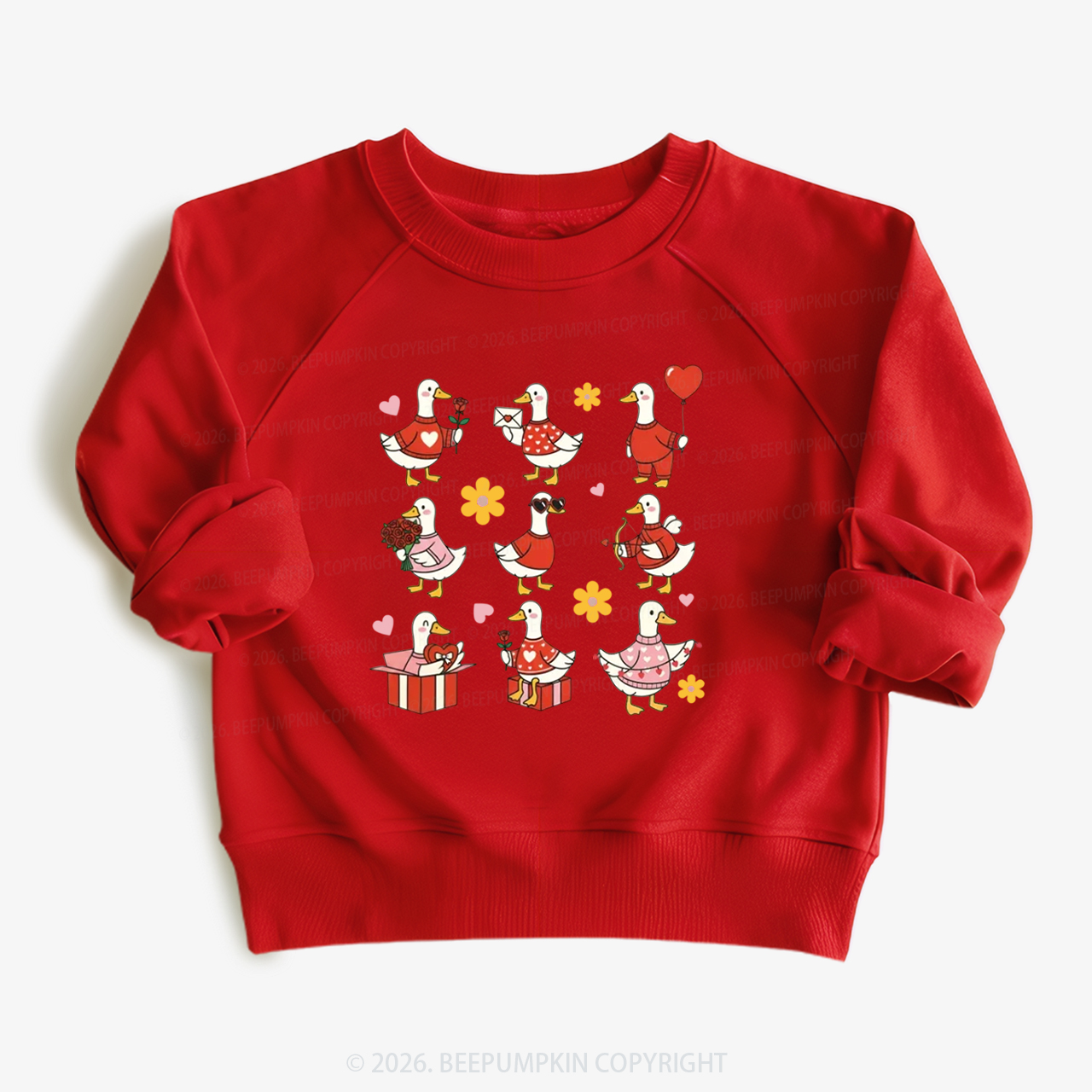 Lovely Goose Valentine's Day Kid's Sweatshirt