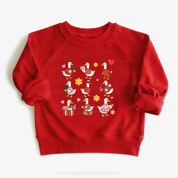 Lovely Goose Valentine's Day Kid's Sweatshirt