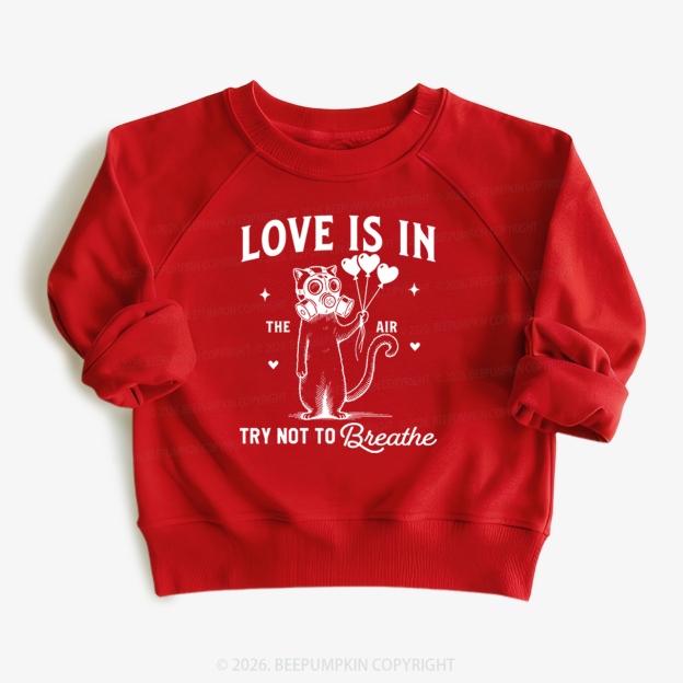 Love is in The Air Try Not To Breathe Kid's Sweatshirt