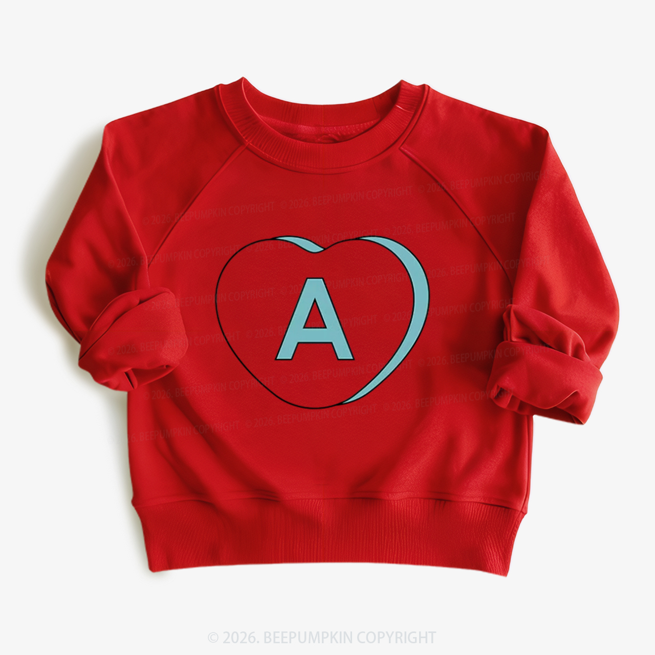 Personalized Candy Heart Initial Valentine's Day Kid's Sweatshirt