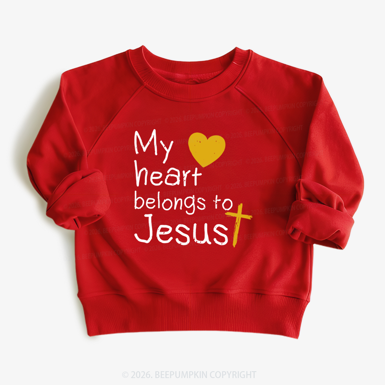 My Heart Belongs to Jesus Valentine's Day Kid's Sweatshirt