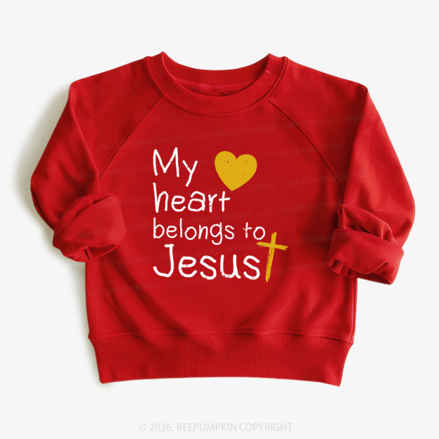My Heart Belongs to Jesus Valentine's Day Kid's Sweatshirt