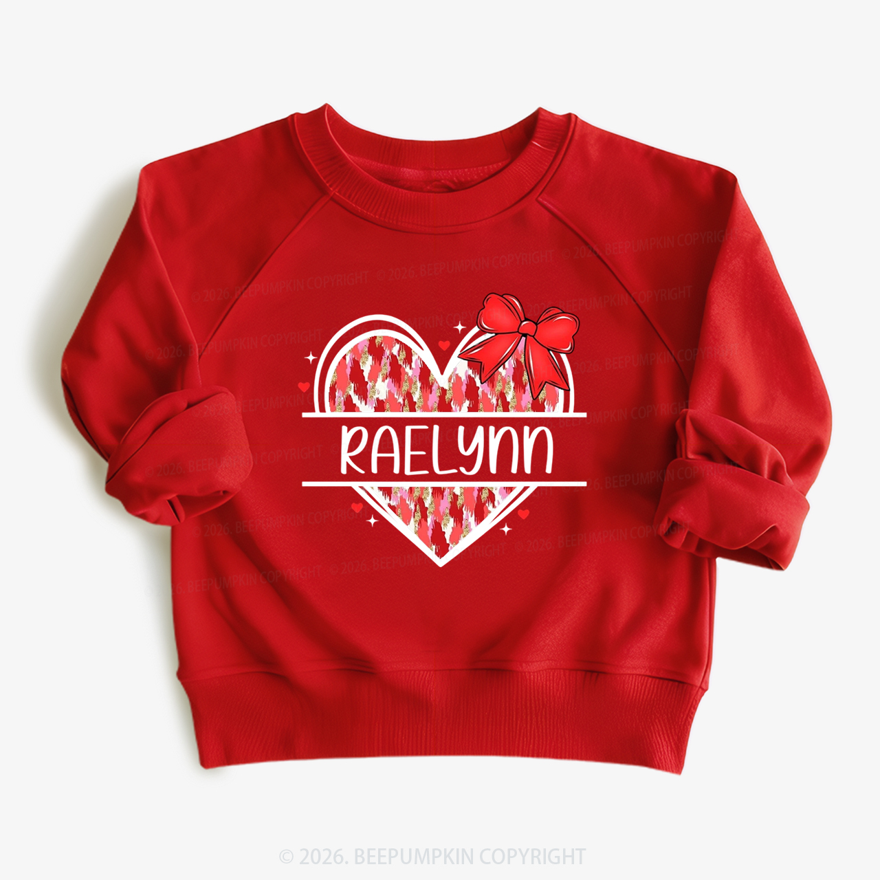 Personalized Heart Name Valentine's Day Kid's Sweatshirt