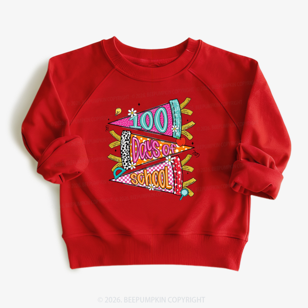 100 Days of School Coquette Bow Pencil Toddler&Kid's Sweatshirt