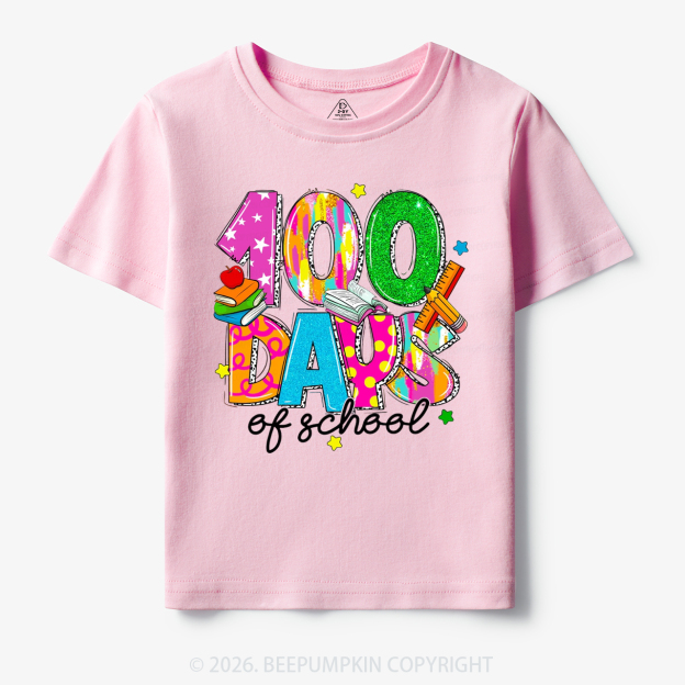 Bright & Fun 100 Days of School Toddler&Kid's Tees