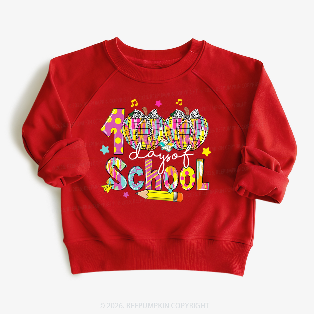Bow & Plaid 100 Days of School Toddler&Kid's Sweatshirt