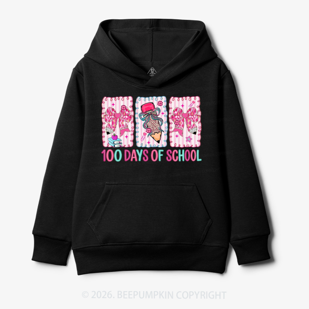 100 Days of School Coquette Bow Pencil Toddler&Kid's Hoodies
