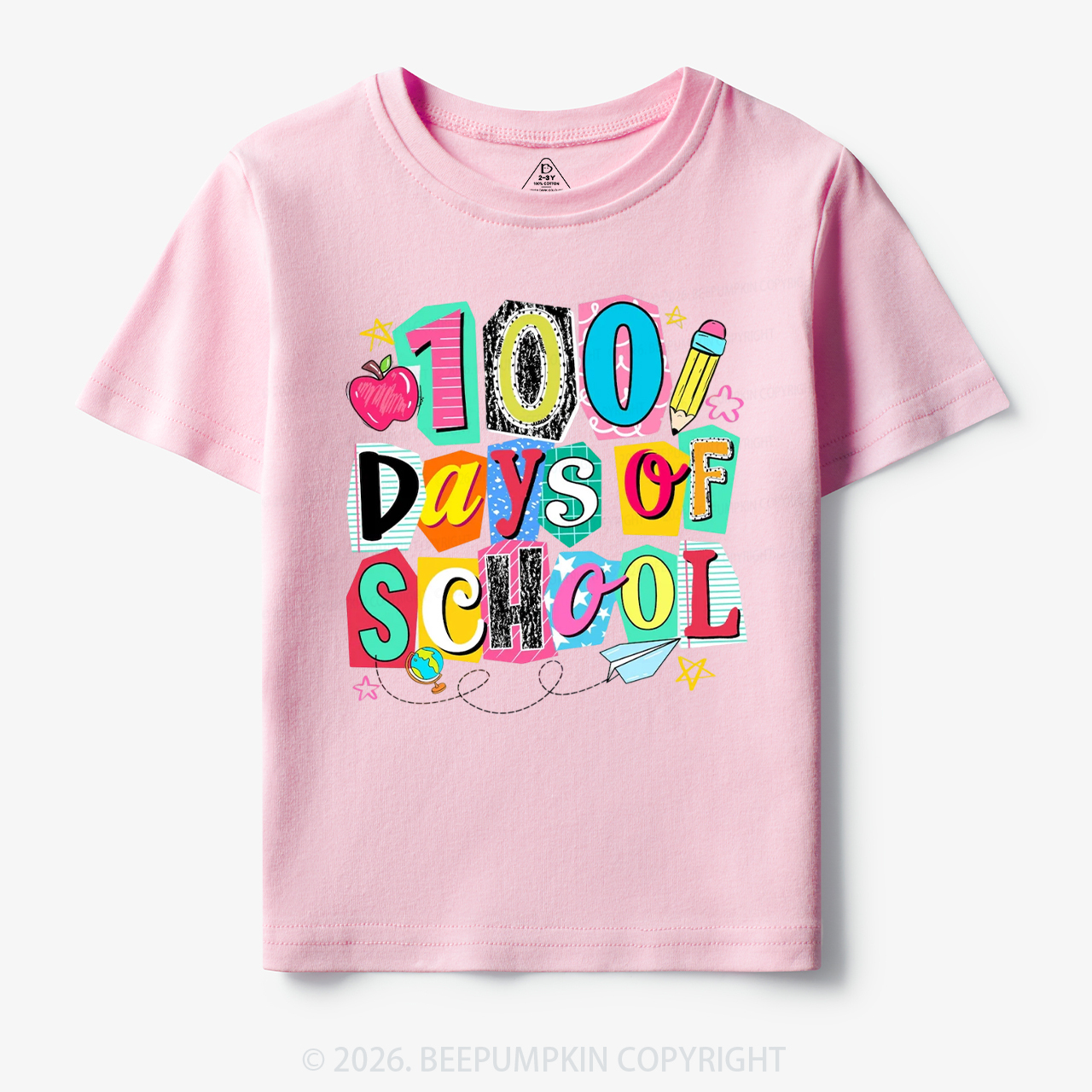 Color Pop 100 Days of School Toddler&Kid's Tees