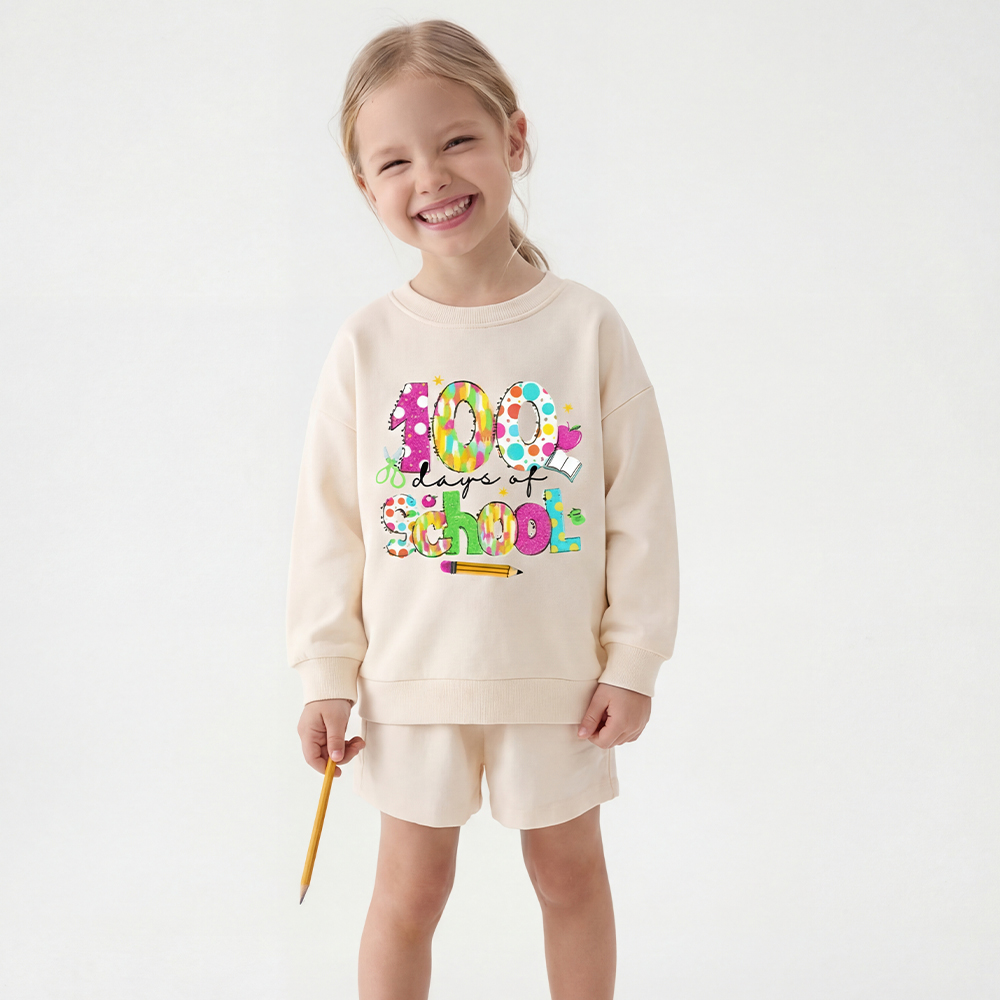 Colorful 100 Days of School Toddler&Kid's Sweatshirt
