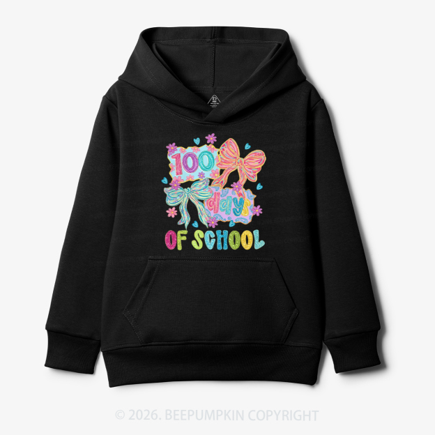 Sparkly Bow 100 Days of School Toddler&Kid's Hoodies