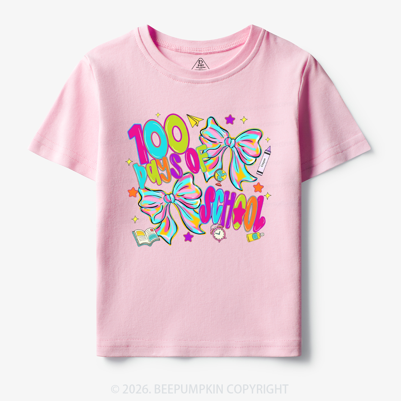 Bow Celebration 100 Days of School Toddler&Kid's Tees