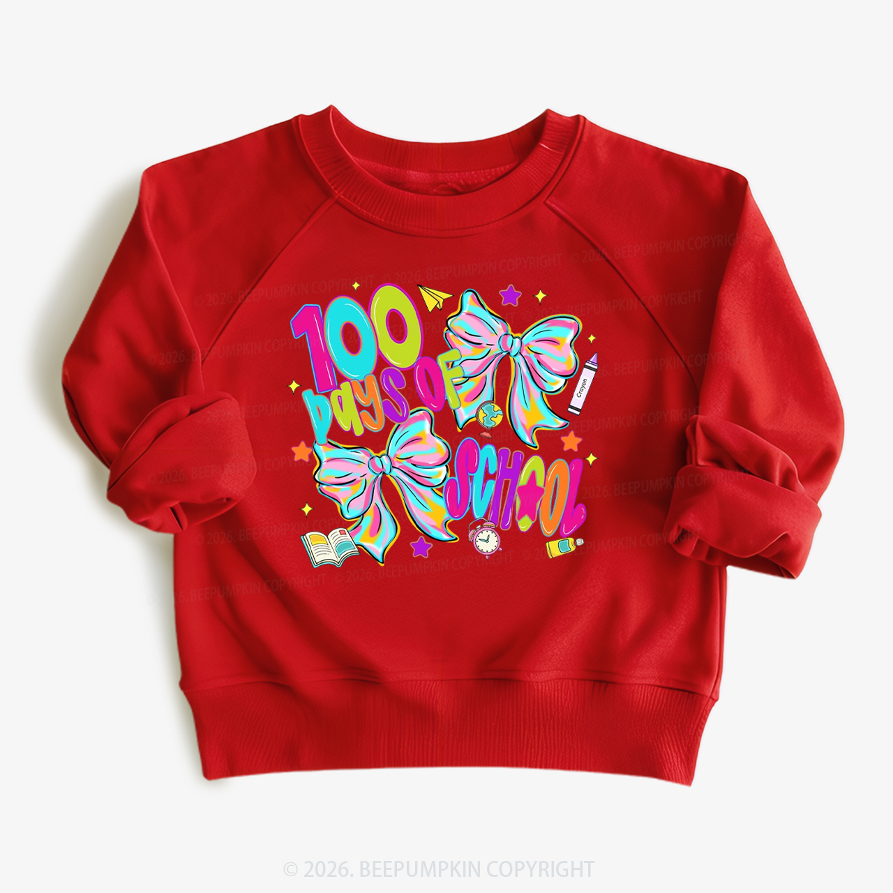 Bow Celebration 100 Days of School Toddler&Kid's Sweatshirt